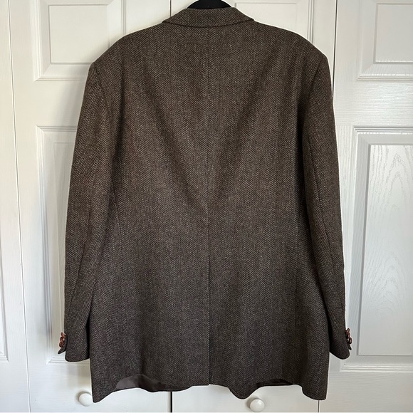 English Manor Blazer Mens 46 Herringbone Tweed Sport Coat Equestrian Heritage - Picture 4 of 13
